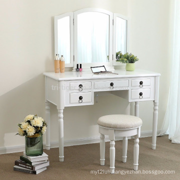 Bedroom Plywood vanity dressing table with mirror